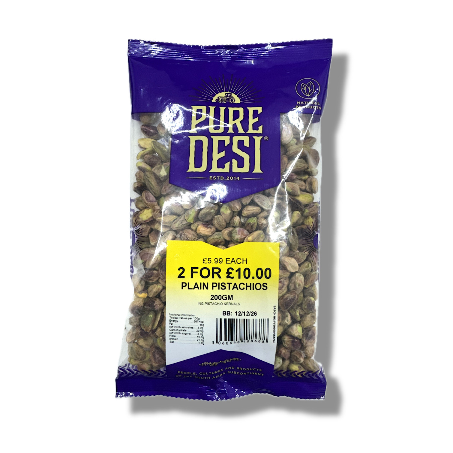 PLAIN PISTACHIOS – 15 X 200 – RRP 2 FOR 10.00